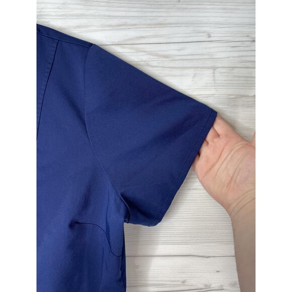 Healing Hands Purple Label Scrub Top Womens 2X Navy Blue 2172X Pockets - Picture 3 of 9